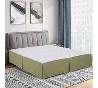 Cathay Home California King Bed Skirt: Ultra Soft, Double Brushed, Wrinkle Resistant Microfiber Pleated Easy Fit Basic Bed Skirt - Sage, California King