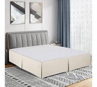 Cathay Home Double Brushed Microfiber Pleated Easy Fit Bed Skirt, Ultra Soft, Fade and Wrinkle Resistant - Coconut Milk, Queen