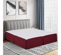 Cathay Home Double Brushed Microfiber Pleated Easy Fit Bed Skirt, Ultra Soft, Fade and Wrinkle Resistant - Burgundy, Twin