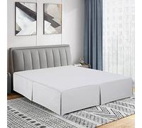 Cathay Home Double Brushed Microfiber Pleated Easy Fit Bed Skirt, Ultra Soft, Fade and Wrinkle Resistant - White, King