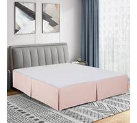 Cathay Home Double Brushed Microfiber Pleated Easy Fit Bed Skirt, Ultra Soft, Fade and Wrinkle Resistant - Blush, Full