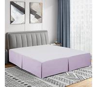 Cathay Home Double Brushed Microfiber Pleated Easy Fit Bed Skirt, Ultra Soft, Fade and Wrinkle Resistant - Lavender, King