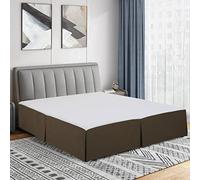 Cathay Home Double Brushed Microfiber Pleated Easy Fit Bed Skirt, Ultra Soft, Fade and Wrinkle Resistant - Chocolate, Twin