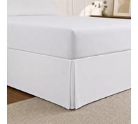 Cathay Home Double Brushed Microfiber Pleated Easy Fit Bed Skirt, Ultra Soft, Fade and Wrinkle Resistant - White, King