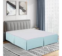 Cathay Home Double Brushed Microfiber Pleated Easy Fit Bed Skirt, Ultra Soft, Fade and Wrinkle Resistant - Aqua, King