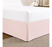 Cathay Home Double Brushed Microfiber Pleated Easy Fit Bed Skirt, Ultra Soft, Fade and Wrinkle Resistant - Blush, King