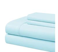 Cathay Home Essentials Ultra Soft Hypoallergenic Wrinkle Resistant Double Brushed Microfiber Bedding Sheet Set, Aqua, Twin XL