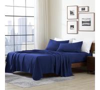Cathay Home Essentials Ultra Soft Hypoallergenic Wrinkle Resistant Double Brushed Microfiber Bedding Sheet Set, Royal Blue, Twin