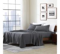 Cathay Home Essentials Ultra Soft Hypoallergenic Wrinkle Resistant Double Brushed Microfiber Bedding Sheet Set, Gray, King