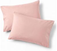 Cathay Home Hospitality 2-Piece Standard Pillowcase Set Hotel Collection Wrinkle & Fade Resistant Double Brushed Ultra Soft Microfiber - Blush, Standard (20" x 30")