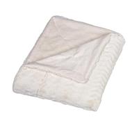 Cathay Home Lofty Luxe Faux Fur Blanket, King, Cream