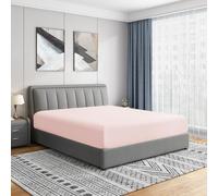 Cathay Home Luxury Wrinkle and Fade Resistant Double Brushed Ultra Soft Microfiber 14-Inch Standard Pocket Single Fitted Sheet, Blush, King