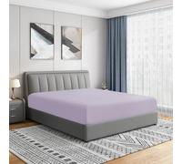 Cathay Home Luxury Wrinkle and Fade Resistant Double Brushed Ultra Soft Microfiber 14-Inch Standard Pocket Single Fitted Sheet, Lavender, Full