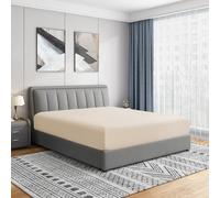 Cathay Home Queen Fitted Sheet - Double Brushed Ultra Soft - Wrinkle & Fade Resistant - 14" Standard Pocket Fitted Sheet Only - Good Fit for 12"-16" Deep Mattress (Queen, Cream)