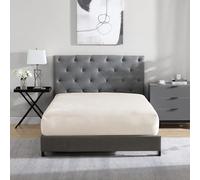 Cathay Home Queen Flannel Plush Fitted Sheet - Ultra Soft & Extra Plush Flannel, No-Pilling - All Season Cozy Warmth - 12" Deep Pocket Fitted Sheet Only (Queen, Cream)