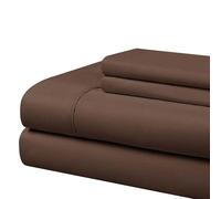 Cathay Home Sheet Set, Microfiber, Brown, Twin