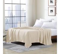 Cathay Luxury Silky Soft Polyester Single Flat Sheet, King Size, Cream