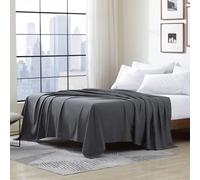 Cathay Luxury Silky Soft Polyester Single Flat Sheet, King Size, Gray