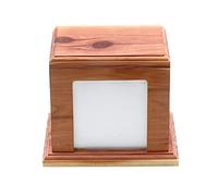 Cathcart Elliot Personalised Cedar Wood Pet Urn - Handmade Wooden Ashes Casket for Dog, Cat or Small Pet - Custom Engraved Memorial Box - Natural Finish Keepsake, Secure Lid