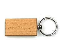 Cathcart Elliot Personalised Rectangular Beech Wood Key Ring 55x30mm Wooden Keyring Fob