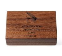 Cathcart Elliot Personalised Walnut Fly Fishing Box - Pocket-Sized Wooden Fly Case with Foam Insert - Engraved Gift for Anglers - Ideal for Trout & Salmon Flies