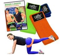 Cathe Boss Loops Booty Bands Set of 3 & Cathe Glutes & Core Workout DVD - Also Includes Cathe Travel Carry Case for Your Resistance Bands & DVD • Boss Loops are for Everybody • Take Them Anywhere