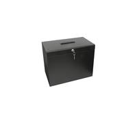 Cathedral A4BK Steel File Box with Starter Pack of 5 Suspension Files - Black, Cam-Lock with 2 Keys & Fold-Down Handle