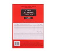 Collins Collins Cathedral Analysis Book Casebound A4 10 Cash Column 96 Pages Red