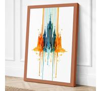 Cathedral and Flame Abstract Canvas Wall Art Print 18x12 Inch