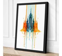 Cathedral and Flame Abstract Canvas Wall Art Print 18x12 Inch