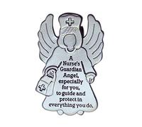 Cathedral Art (Abbey & CA Gift athedral Art Silver Guardian Angels at Work and Play Sun Visor Clip, Pewter, Nurses