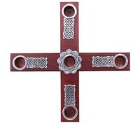Cathedral Art (Abbey & CA Gift Celtic Knot Wood Cross Advent Wreath Candle Holder, Brown