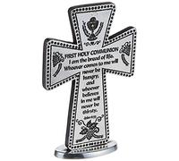 Cathedral Art (Abbey & CA Gift First Holy Communion Standing Message Cross, 3-Inch, Pewter