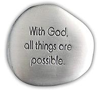 Cathedral Art (Abbey & CA Gift God Possible Soothing Stone, 1-1/2-Inch (SS130), Pewter