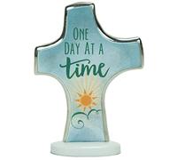 Cathedral Art Abbey & CA Gift One Day at a Time Standing Bedtime Prayer Cross, Blue, One Size (SQP140)