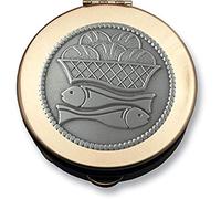 Cathedral Art (Abbey & CA Gift Stamped Loaves & Fish Container PYX, Brass