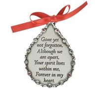Cathedral Art (Abbey & CA Gift Yet Teardrop Memorial Ornament, Satin, Gone Not Forgotten, 5" x 2 3/4"