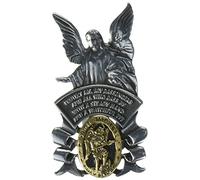 Cathedral Art Auto Visor Clip, St. Michael/Guardian Angel, 2-3/8-Inch, Religious Visor Clip, Gold Pewter