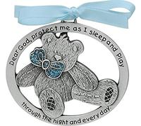 Cathedral Art CM17B Blue Teddy Bear Crib Medal, 2-1/2 Inch by 2-Inch