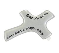 Cathedral Art God is Never More Than A Prayer Away Palm Cross, 2-7/8" x 1-7/8"