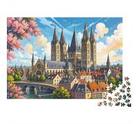 Cathedral Bridge Trees Jigsaw Puzzle, 1000 Pcs Indoor Adult Game | 52x38cm Cardboard, Brain Workout, Smooth Surface Finish, Art Admirers, Stress Reduction
