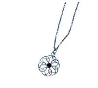 Cathedral Celtic Knot With Dark Amethyst Necklace Pendant