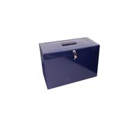 Cathedral Foolscap Metal File & Document Storage Box, Blue HOBL