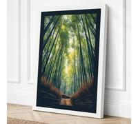 Cathedral Forest Japandi Canvas Wall Art Print 24x16 Inch (61 x 41 cm)