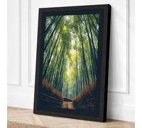 Cathedral Forest Japandi Canvas Wall Art Print 24x16 Inch (61 x 41 cm)