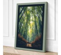 Cathedral Forest Japandi Canvas Wall Art Print 36x24 Inch (91 x 61 cm)