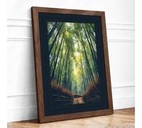 Cathedral Forest Japandi Framed Wall Art Print A1 (84.1×59.4cm) Walnut, Wall Decor for Living Room, Bedroom, Office & Home, Ready to Hang, Art Gift