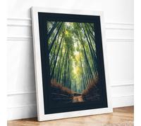 Cathedral Forest Japandi Framed Wall Art Print A1 (84.1×59.4cm) White, Wall Decor for Living Room, Bedroom, Office & Home, Ready to Hang, Art Gift