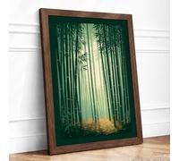 Cathedral Forest Scandinavian Framed Wall Art Print A3 (42×29.7cm) Walnut, Wall Decor for Living Room, Bedroom, Office & Home, Ready to Hang, Art Gift