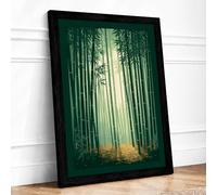 Cathedral Forest Scandinavian Framed Wall Art Print A4 (29.7×21cm) Black, Wall Decor for Living Room, Bedroom, Office & Home, Ready to Hang, Art Gift